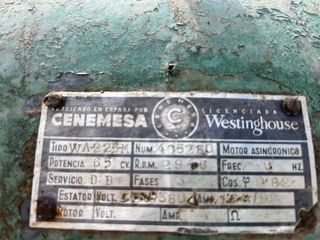 Motor Eléctrico Westinghouse. 65 CV, 380V
