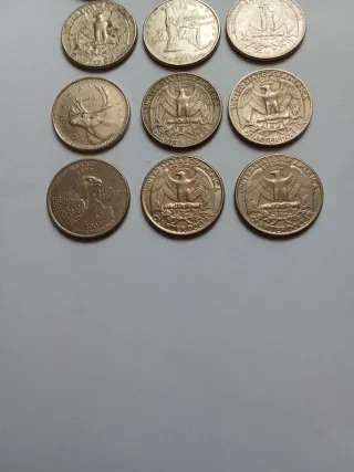 Lotto di 12 monete: Canada, UK, Svizzera, USA