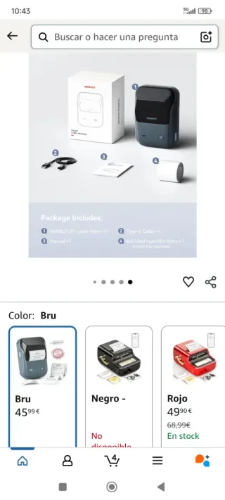 Impresora de Etiquetas Niimbot B1 + etiquetas