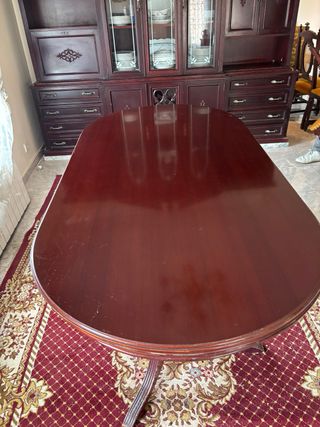 Conjunto mueble salon, mesa extensible  y 6 sillas