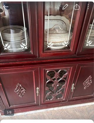 Conjunto mueble salon, mesa extensible  y 6 sillas