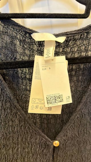 Camiseta H&M semitransparente negra Talla S