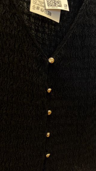 Camiseta H&M semitransparente negra Talla S