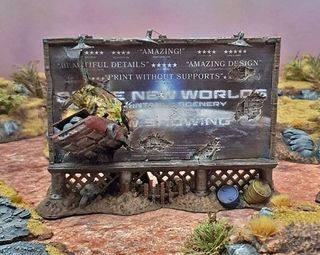 Cartel en ruinas - Escenografía Post-Apocaliptica