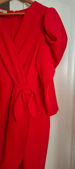 Vestido rojo,midi. comunion,boda,evento talla 44/4