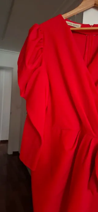 Vestido rojo,midi. comunion,boda,evento talla 44/4