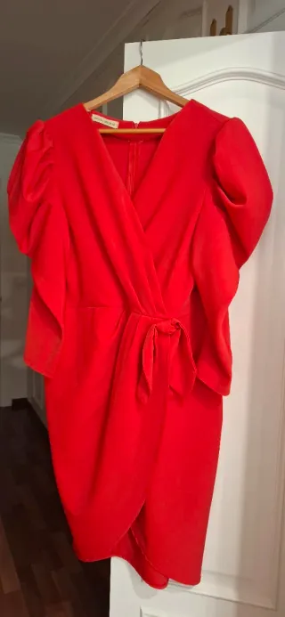 Vestido rojo,midi. comunion,boda,evento talla 44/4