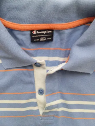 Polo Champion righe blu/bianco/arancio XXL
