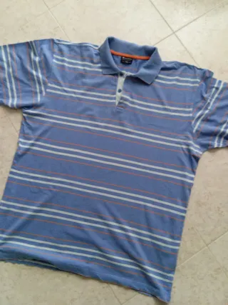 Polo Champion righe blu/bianco/arancio XXL