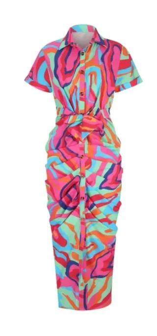 Vestido estampado multicolor