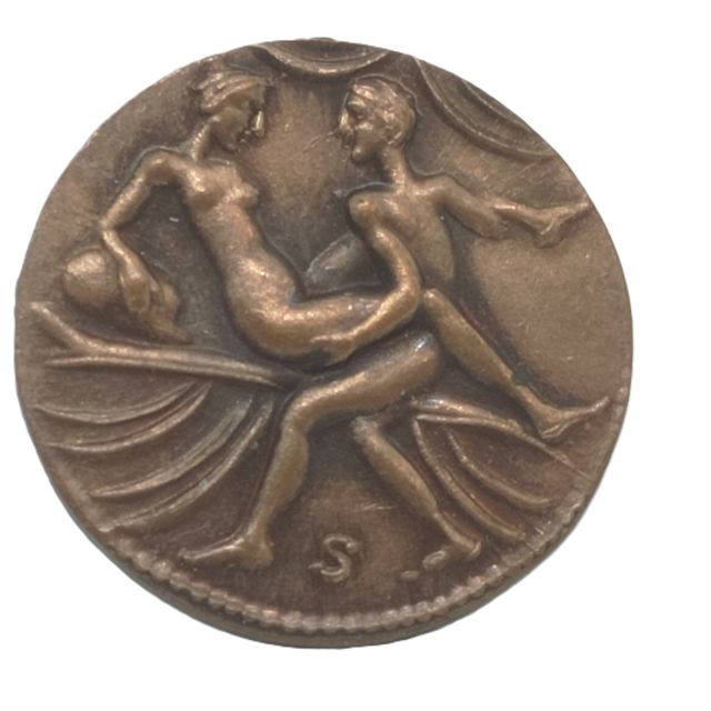 Réplica de moneda romana Spintrie del sexo COD E7