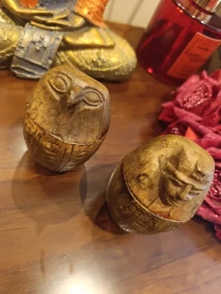 Conjunto Vasos Canopes Piedra Egipcia