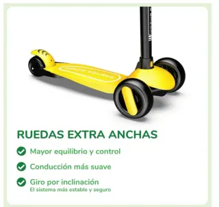 Patinete infantil Sawyer 3 ruedas amarillo
