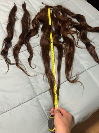 8 Mallas de pelo fallera natural castaño.60 cm c