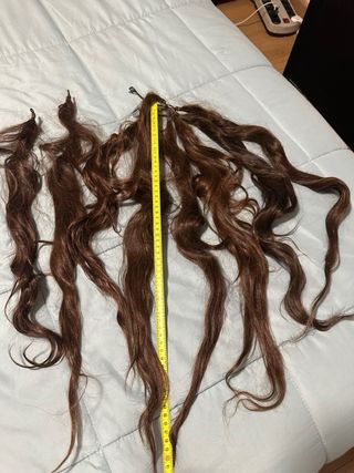 8 Mallas de pelo fallera natural castaño.60 cm c