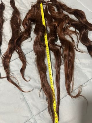 8 Mallas de pelo fallera natural castaño.60 cm c