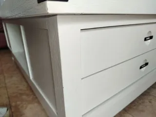 Set de muebles de Nogal macizo lacado en blanco