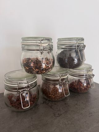 Set 7 Tarros Cristal Cierre Hermético