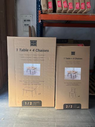 Mesa comedor y 4 sillas estilo industrial