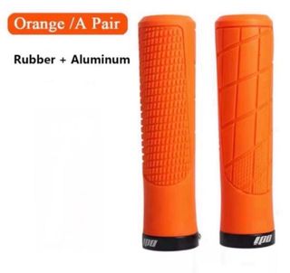 Puños MTB Naranja Goma + Aluminio (Par)