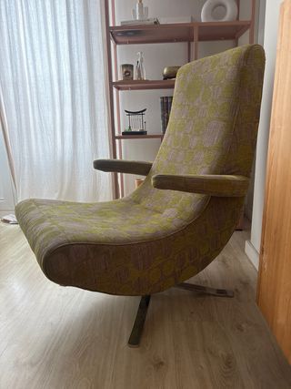 Butaca de tela verde