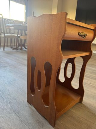 Mesita auxiliar madera con cajón