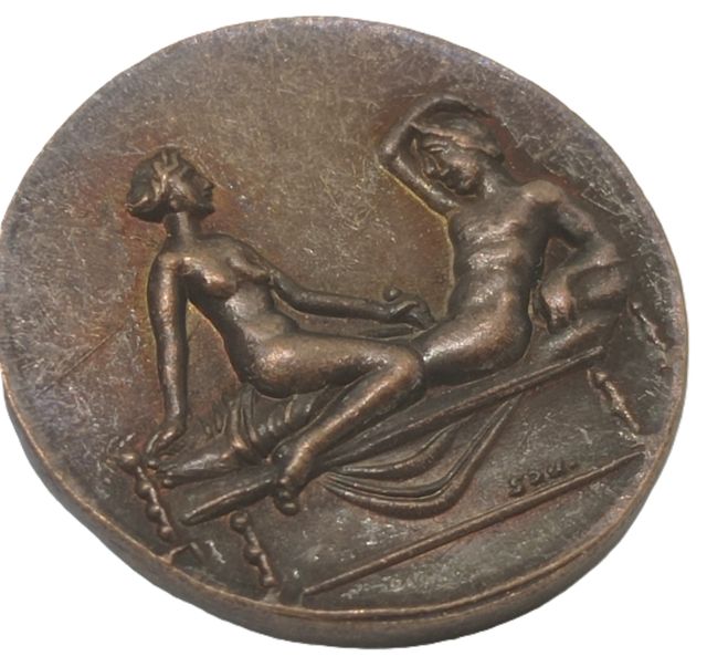 Réplica de moneda romana Spintrie del sexo de Spintrie código E8