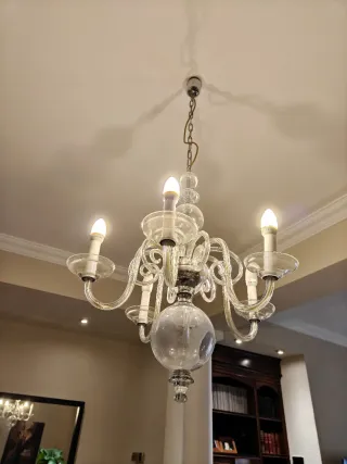 Lámpara de techo de cristal