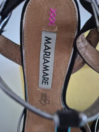 Sandali Mariama tacco donna neri e argento