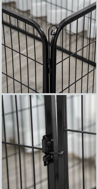 Parque para mascotas metálico negro