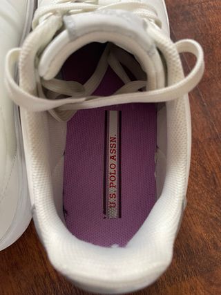 Zapatillas Polo Mujer Blancas y Plateadas