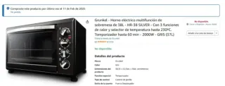 Horno eléctrico Grunkel