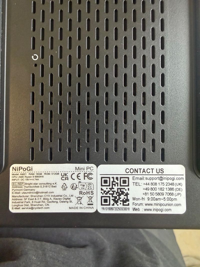 Mini PC Ryzen 9 6900HX NIPOGI 16GB RAM 512GB SSD afbeelding 5