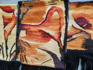 3 pequeños Tapices Tejidos a Mano