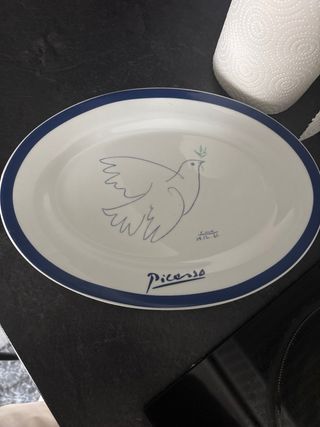 Set Platos Picasso Paloma Paz Azul