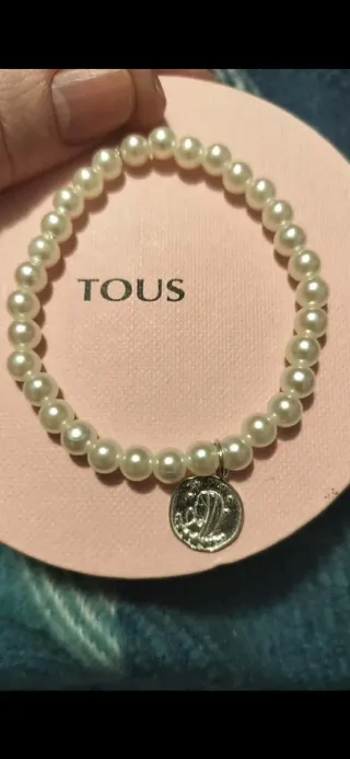 Pulsera Tous Perlas y Virgen Niña Plata Ley