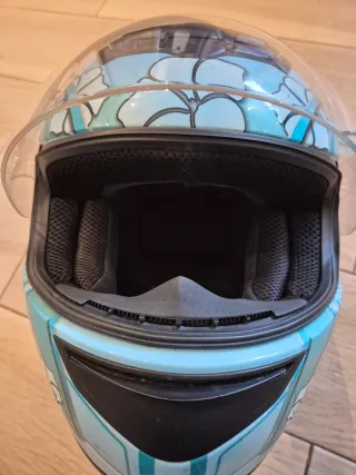 Casco Moto LS2 Azul Flores talla xs