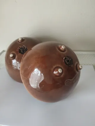 2 Bols Cerámica Bordallo Kiwi Marrón Verde