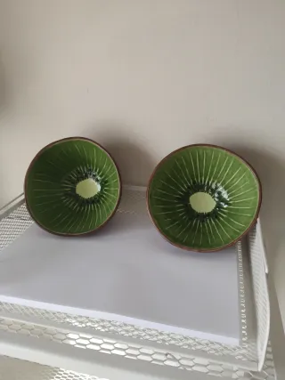 2 Bols Cerámica Bordallo Kiwi Marrón Verde