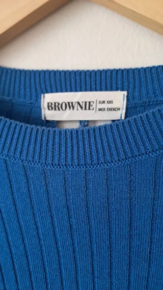 Jersey Brownie azul canalé