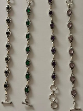 Lote 4 Pulseras Plata Piedras Semipreciosas