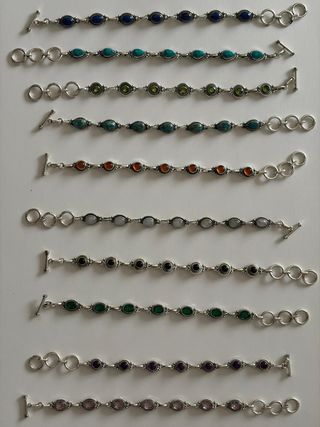 Lote 4 Pulseras Plata Piedras Semipreciosas