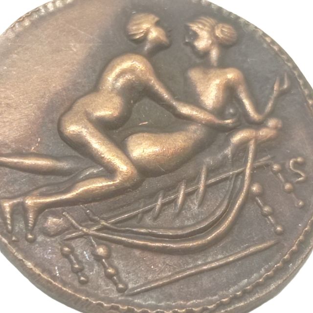 Réplica de moneda romana Spintrie del sexo de Spintrie COD E9