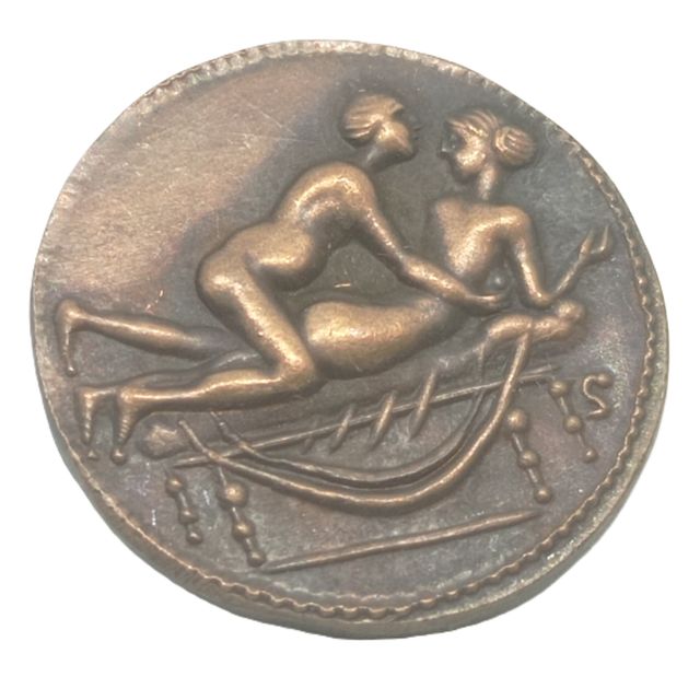 Réplica de moneda romana Spintrie del sexo de Spintrie COD E9