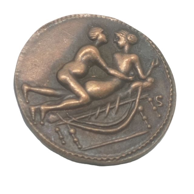 Réplica de moneda romana Spintrie del sexo de Spintrie COD E9