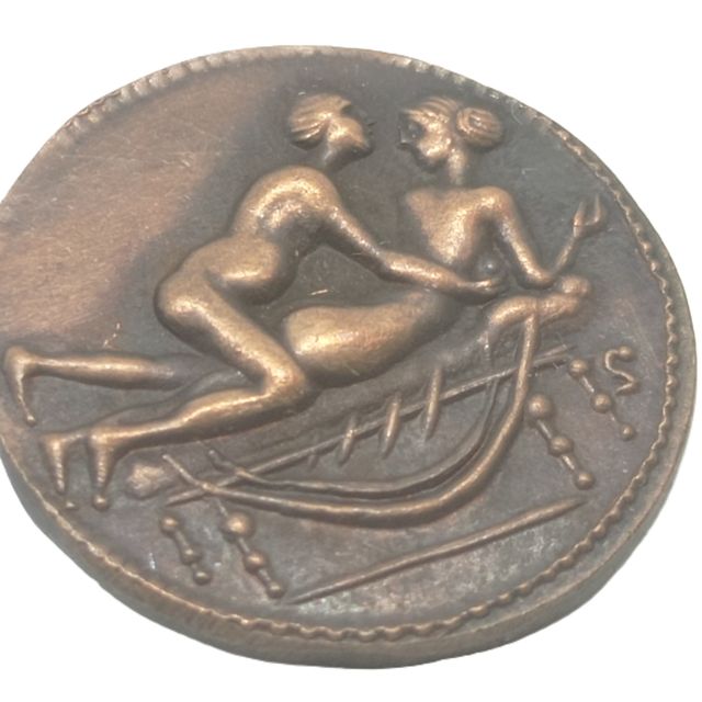 Réplica de moneda romana Spintrie del sexo de Spintrie COD E9
