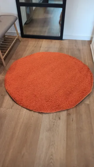 Alfombra redonda naranja de 120cm diámetro