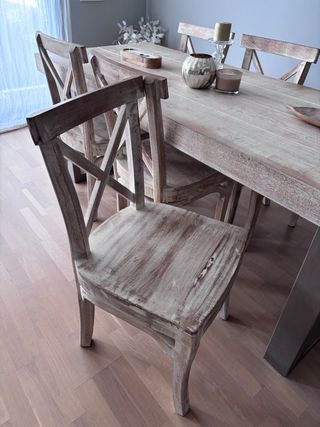 Mesa de comedor madera y 6 sillas