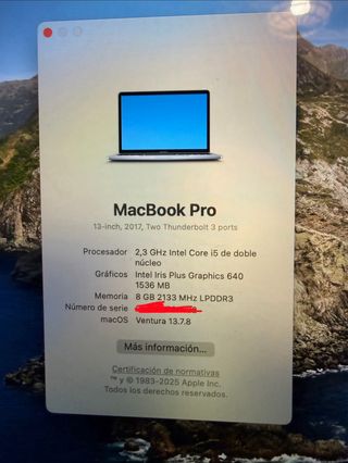 MacBook Pro 2017 13” Gris Espacial