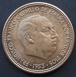 2.50 Ptas 1953 *69 ¡TROQUELADA! (F. Franco)